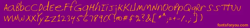 Lehn226-Schriftart – Orangefarbene Schriften auf violettem Hintergrund