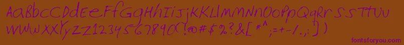 Lehn226 Font – Purple Fonts on Brown Background