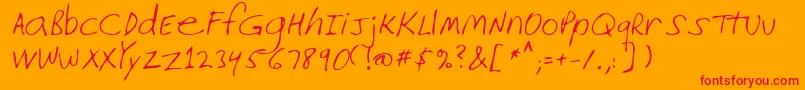 Lehn226 Font – Red Fonts on Orange Background