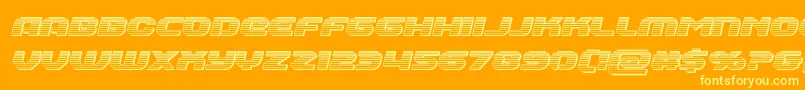 Annapolischromeital-Schriftart – Gelbe Schriften auf orangefarbenem Hintergrund