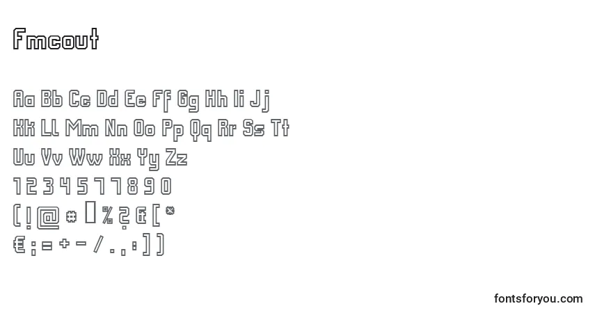 Fuente Fmcout - alfabeto, números, caracteres especiales