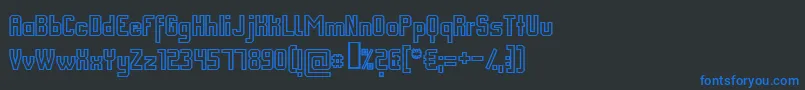 Fmcout Font – Blue Fonts on Black Background