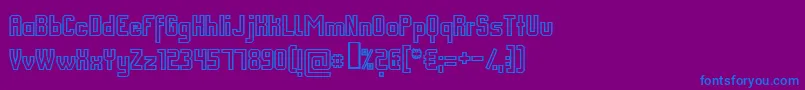 フォントFmcout – 紫色の背景に青い文字