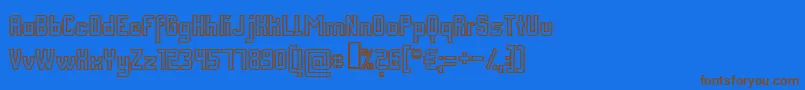 フォントFmcout – 茶色の文字が青い背景にあります。