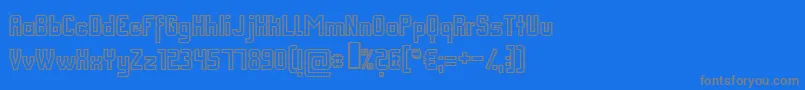 フォントFmcout – 青い背景に灰色の文字