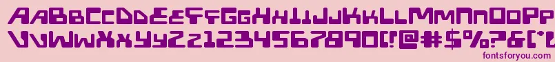 フォントXpedxtraexpand – ピンクの背景に紫のフォント