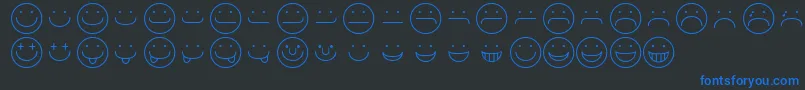 SmileyRegular Font – Blue Fonts on Black Background