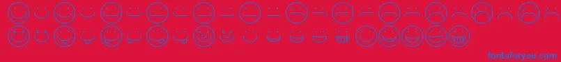 SmileyRegular Font – Blue Fonts on Red Background