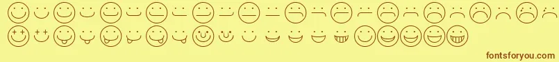 Fonte SmileyRegular – fontes marrons em um fundo amarelo