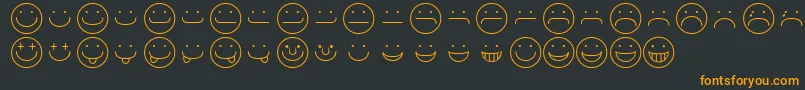 フォントSmileyRegular – 黒い背景にオレンジの文字