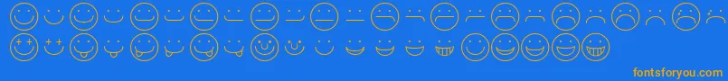 Fonte SmileyRegular – fontes laranjas em um fundo azul