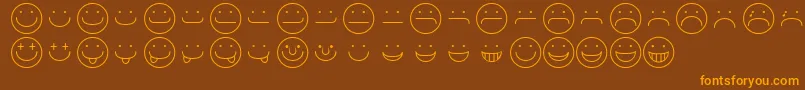 SmileyRegular Font – Orange Fonts on Brown Background