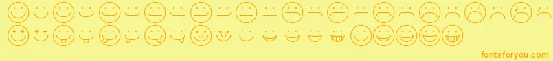 SmileyRegular Font – Orange Fonts on Yellow Background