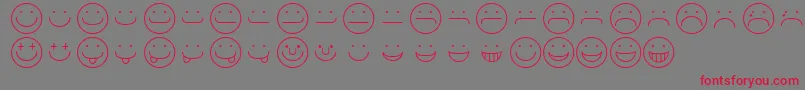 SmileyRegular Font – Red Fonts on Gray Background