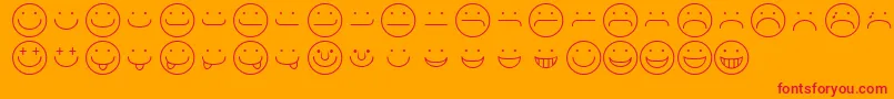 SmileyRegular Font – Red Fonts on Orange Background