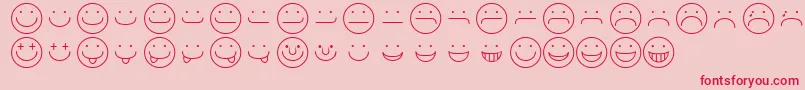 フォントSmileyRegular – ピンクの背景に赤い文字