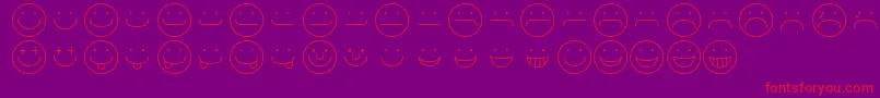 SmileyRegular Font – Red Fonts on Purple Background