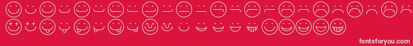 Fonte SmileyRegular – fontes brancas em um fundo vermelho