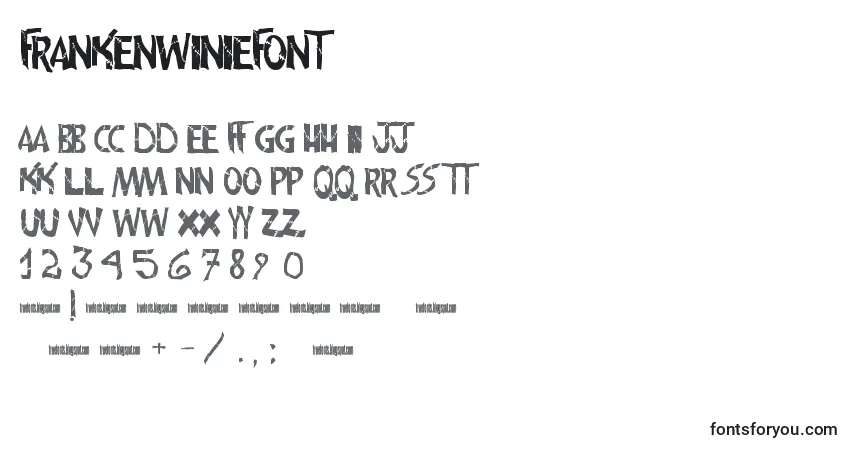 Frankenwiniefont-fontti – aakkoset, numerot, erikoismerkit
