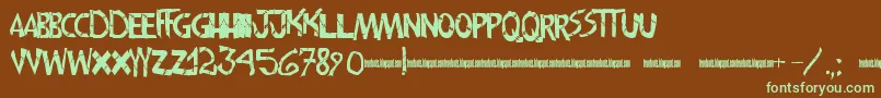 Frankenwiniefont Font – Green Fonts on Brown Background