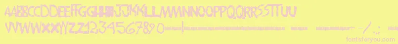 Frankenwiniefont Font – Pink Fonts on Yellow Background