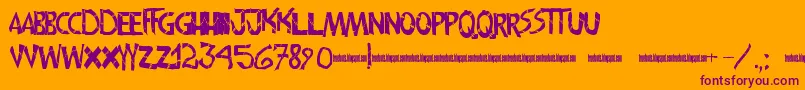 Frankenwiniefont Font – Purple Fonts on Orange Background