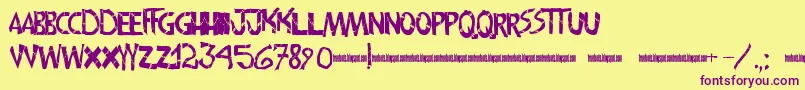 Frankenwiniefont Font – Purple Fonts on Yellow Background