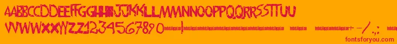 Frankenwiniefont Font – Red Fonts on Orange Background