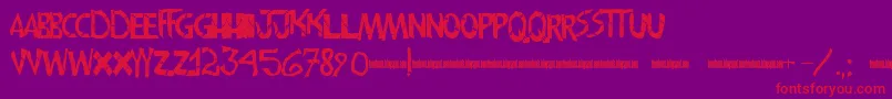 Frankenwiniefont Font – Red Fonts on Purple Background