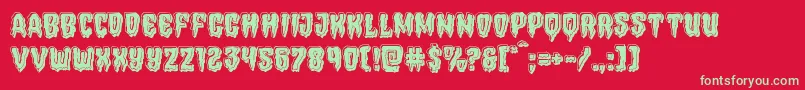 Hemogoblinbevel Font – Green Fonts on Red Background