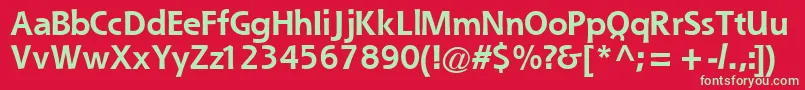 フォントQuesskBold – 赤い背景に緑の文字