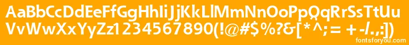 QuesskBold-Schriftart – Weiße Schriften auf orangefarbenem Hintergrund