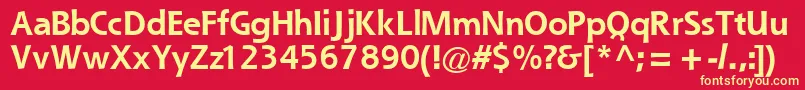 QuesskBold Font – Yellow Fonts on Red Background