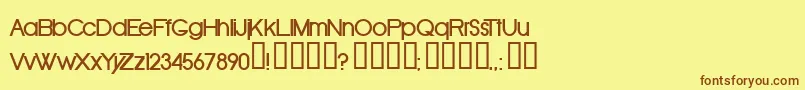 OldRepublicBold-Schriftart – Braune Schriften auf gelbem Hintergrund