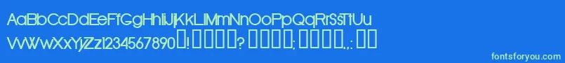 Weitere Informationen zur OldRepublicBold-Schriftart OldRepublicBold-Schriftart – Grüne Schriften auf blauem Hintergrund