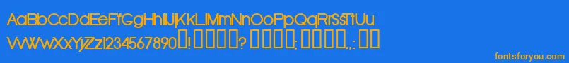 Fonte OldRepublicBold – fontes laranjas em um fundo azul