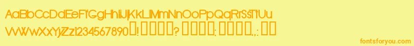 Fonte OldRepublicBold – fontes laranjas em um fundo amarelo