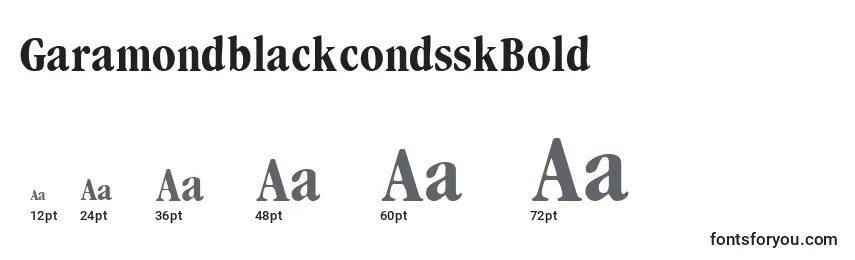 GaramondblackcondsskBold Font Sizes