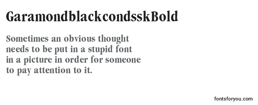 Review of the GaramondblackcondsskBold Font