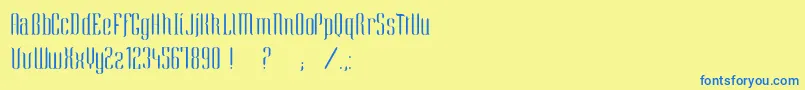 フォントEnieRegular – 青い文字が黄色の背景にあります。