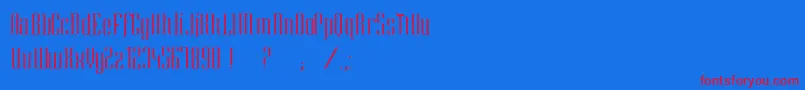 EnieRegular Font – Red Fonts on Blue Background