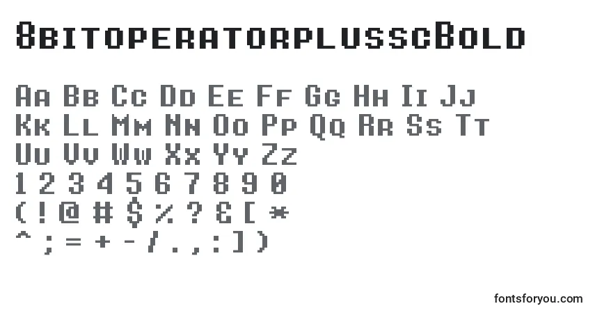 Шрифт 8bitoperatorplusscBold – алфавит, цифры, специальные символы