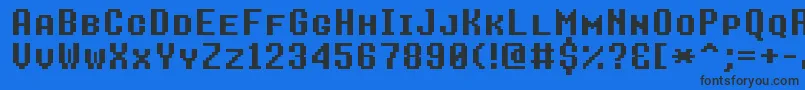 Fonte 8bitoperatorplusscBold – fontes pretas em um fundo azul