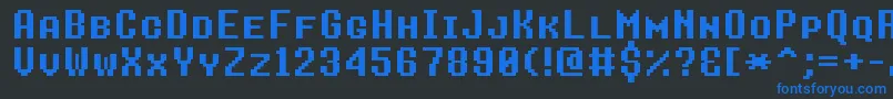 8bitoperatorplusscBold Font – Blue Fonts on Black Background