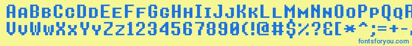 8bitoperatorplusscBold Font – Blue Fonts on Yellow Background