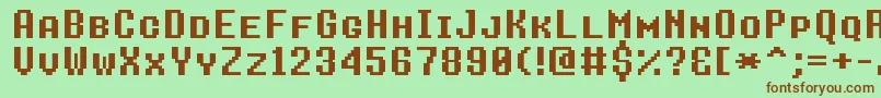 8bitoperatorplusscBold Font – Brown Fonts on Green Background