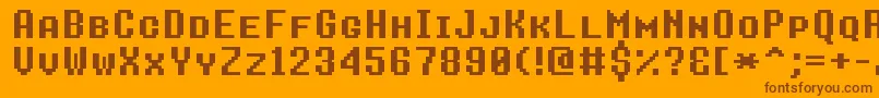 8bitoperatorplusscBold Font – Brown Fonts on Orange Background