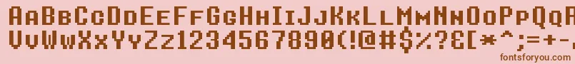 More about 8bitoperatorplusscBold Font 8bitoperatorplusscBold Font – Brown Fonts on Pink Background