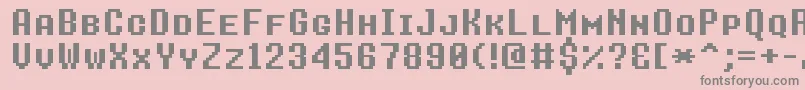 Czcionka 8bitoperatorplusscBold – szare czcionki na różowym tle