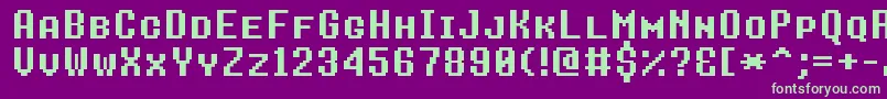 8bitoperatorplusscBold Font – Green Fonts on Purple Background
